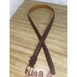 Adams Row Belt Mens 36 Brown Softy Cowhide Leather Solid Brass Buckle USA